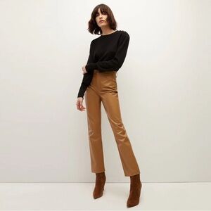 Veronica Beard | Ryleigh Slim Straight High Rise Vegan Leather Pants US 24